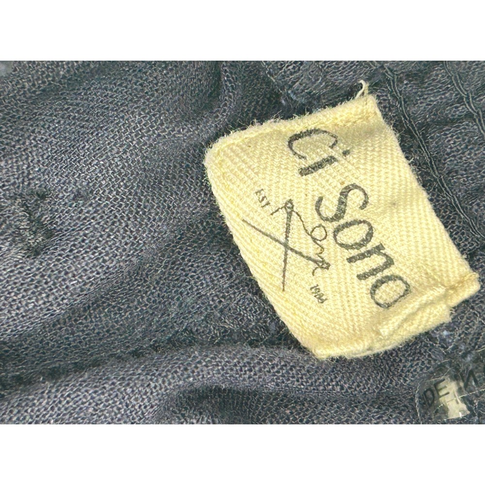 Ci Sono Navy Linen Blend Pants Wide Leg Pull On Casual Large coastal relaxed - Picture 6 of 7